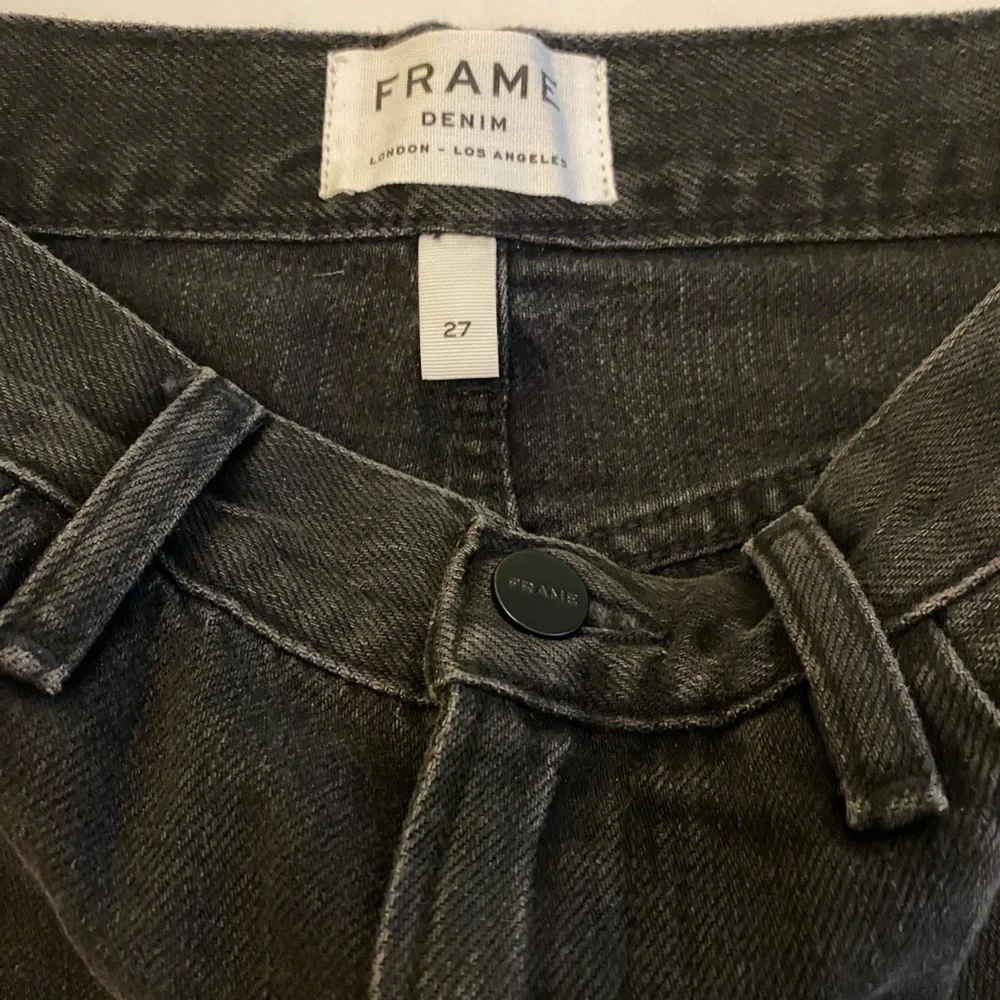 FRAME DENIM Black Dryden Studded Motif Denim Mini Skirt SZ 27 (S)